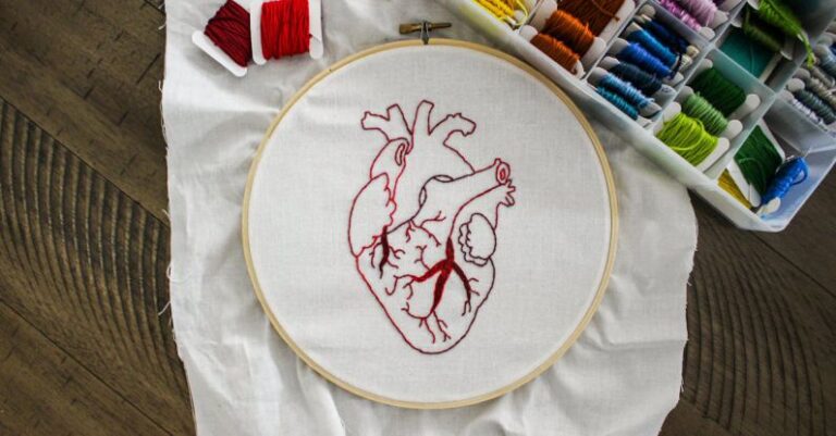 Traditional Textiles - Heart Design Of Handmade Embroidery