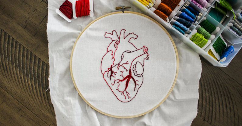 Traditional Textiles - Heart Design Of Handmade Embroidery