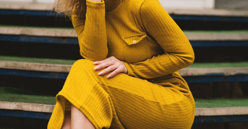 Fashion Bloggers - Women's Yellow Long-sleeved Dress
