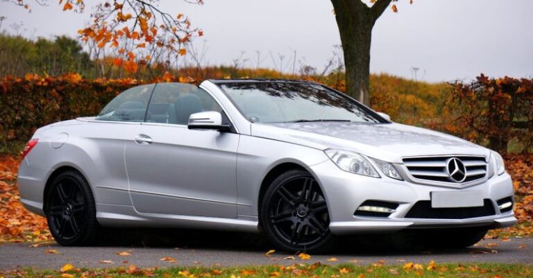 Seasonal Styles - Mercedes Benz Silver Coupe Convertible